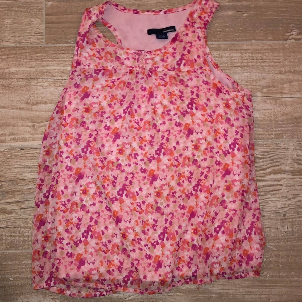Floral pink tank top